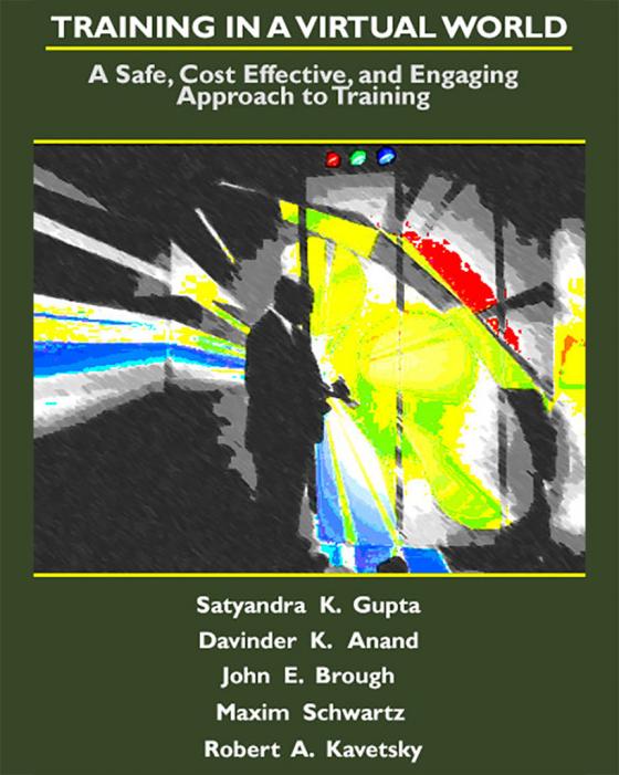 Cover of book titled "Training in a Virtual World". Subtitle is "A Safe, Cost Effective, and Engaging Approach to Training".